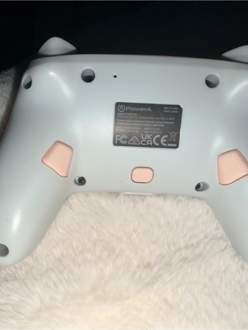 White Floral Pink Accent Wireless Game Controller